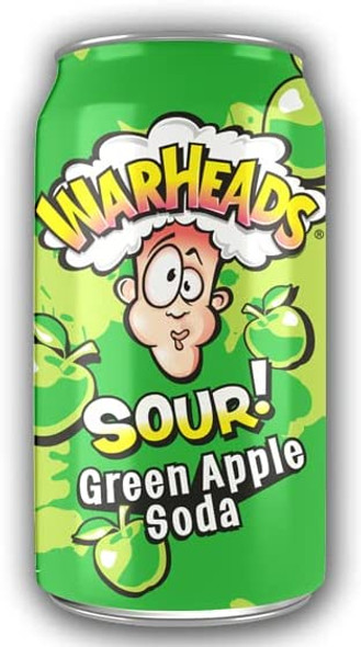 Warheads Green Apple Sour Soda 355ml