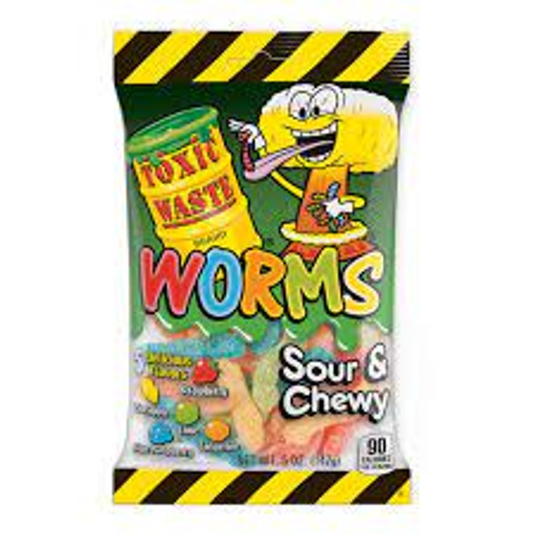 Toxic Waste Worms Sour Candy Bag 142G