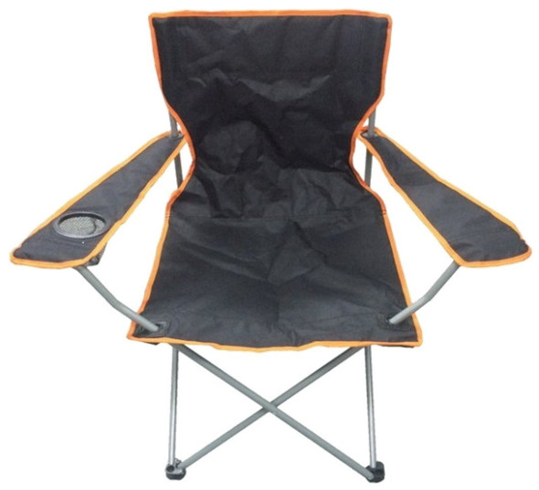 Black & Orange Lightweight Folding Camping Beach Captains Chair