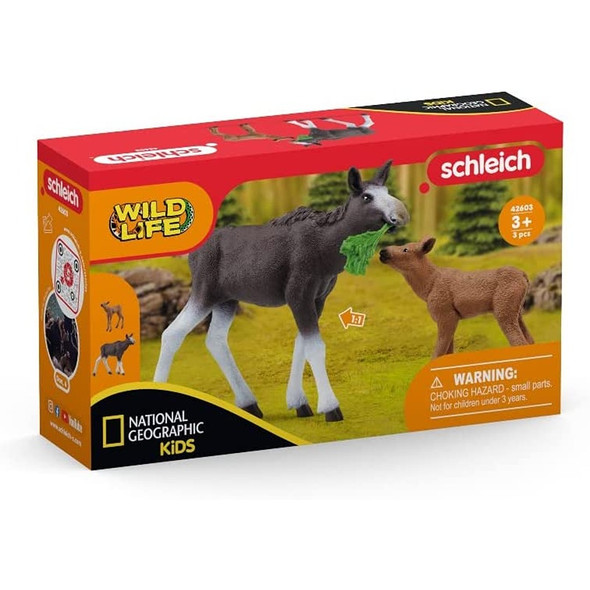 Schleich Moose With Calf (Natgeo)