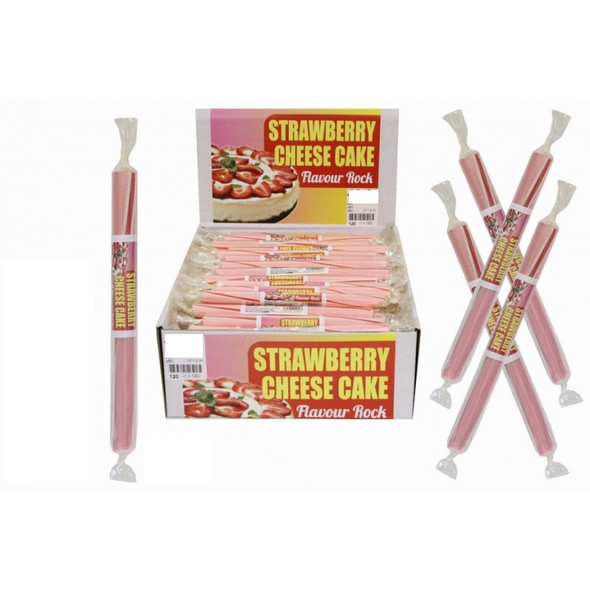 20 Small Flavoured Rock Sticks - Strawberry Cheesecake Flavour