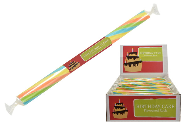 Pack of 20 Small Flavoured Rock Sticks - Birthday Cake