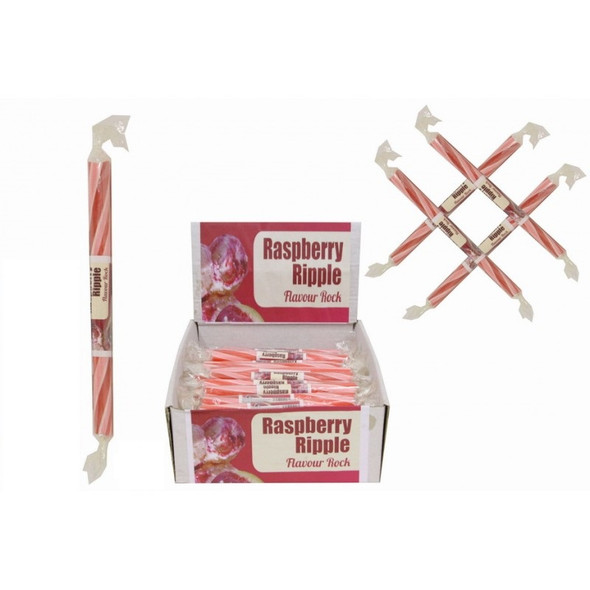 20 Small Flavoured Rock Sticks - Rasberry Ripple Flavour