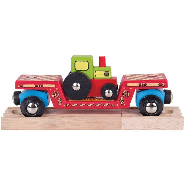 Bigjigs Wooden Railway Tractor Low Loader