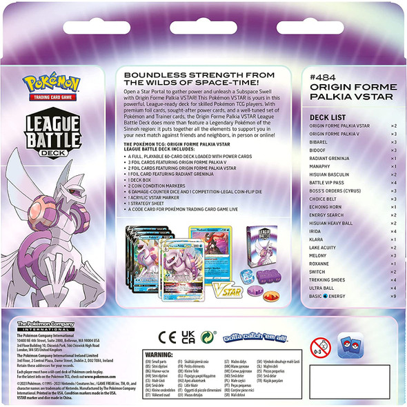 Pokémon TCG: Origin Forme Palkia Vstar League Battle Deck