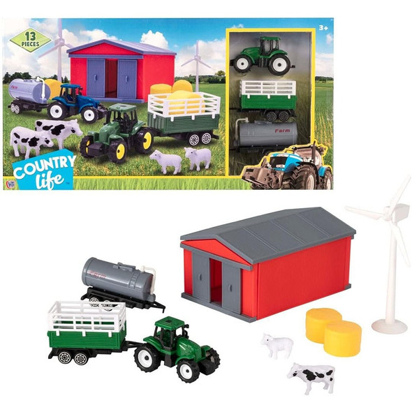Country Life Farmyard Tractor & Figures Playset