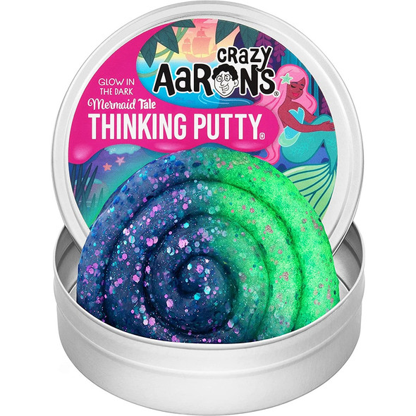 Crazy Aaron's Thinking Putty - Glow in the Dark - Mermaid Tale
