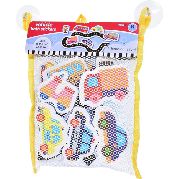 Infunbebe Foam Vehicle Bath Stickers Toy In Net Bag