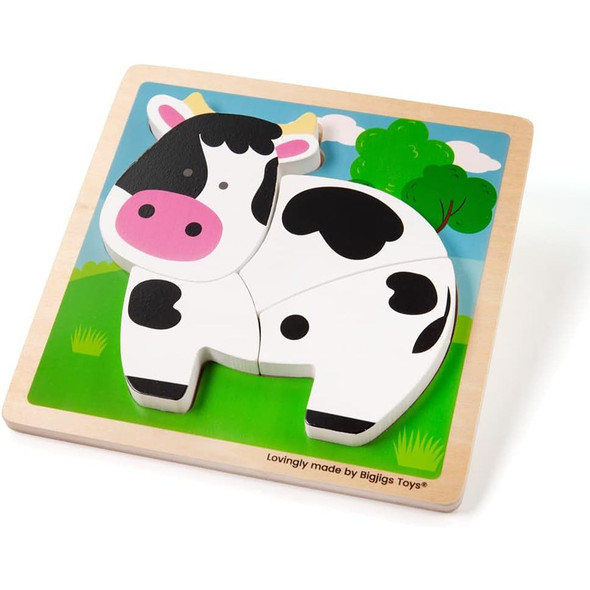 Bigjigs Chunky Lift-Out Puzzle - Cow