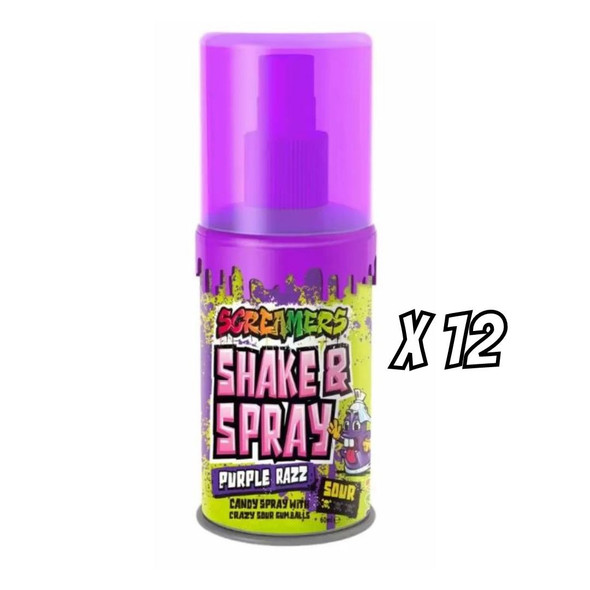 Zed Candy Screamers Purple Raspberry Shake & Spray Pack Of 12
