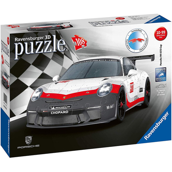 Ravensburger Porsche GT3 Cup, 108 Piece 3D Jigsaw Puzzle