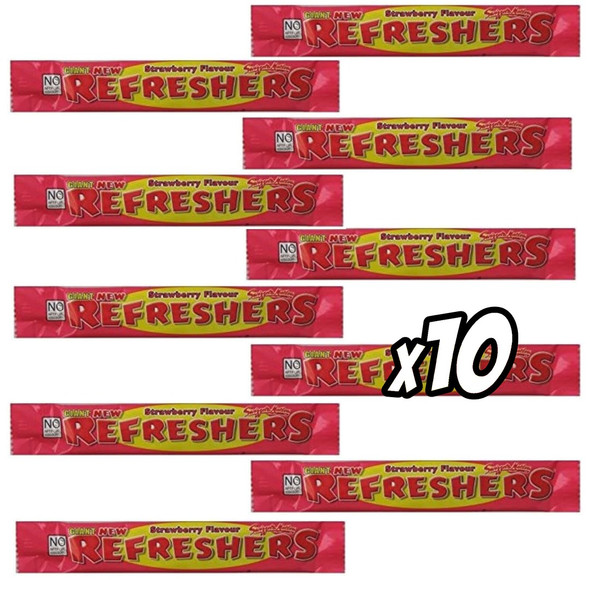 Swizzels Refreshers Strawberry Chew Bars Pack Of 10