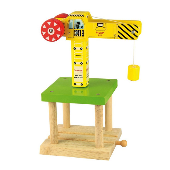 Bigjigs Wooden Railway Big Yellow Crane