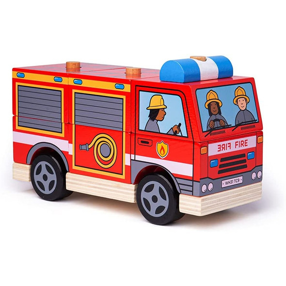 Bigjigs Wooden Stacking Fire Engine