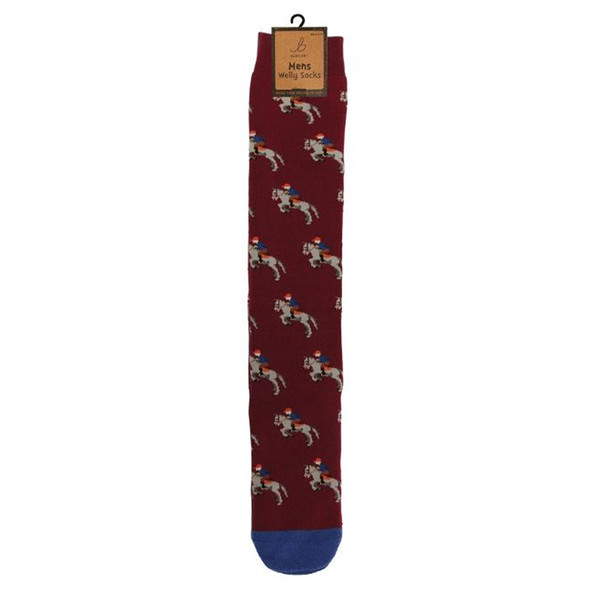Bartleby Mens Welly Socks Horse With Rider