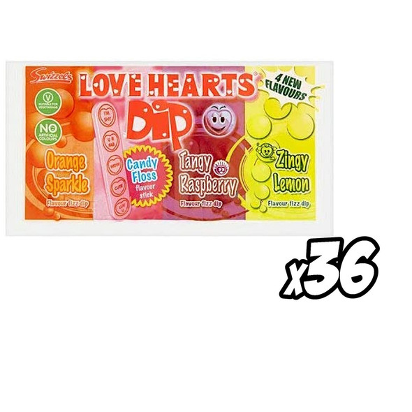 Swizzels Love Hearts Dip Pack Of 36