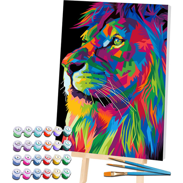 Splat Planet Lion Paint By Numbers Art Kit