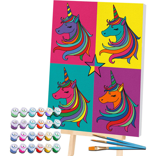 Splat Planet Unicorn Pop Art Paint By Numbers Art Kit