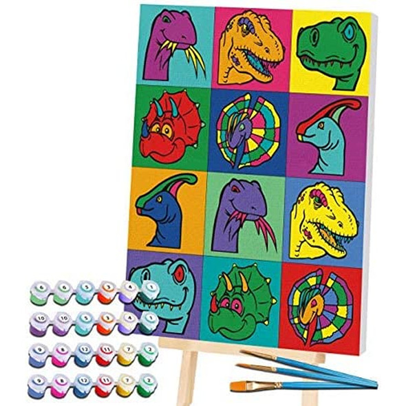 Splat Planet Dinosaur Pop Art Paint By Numbers Art Kit