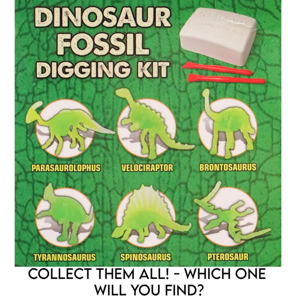 Jurassic Era Glow In The Dark Dinosaur Fossil Digging Kit