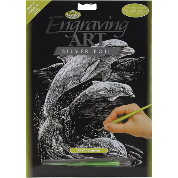 Engraving Art Silver - Dolphins