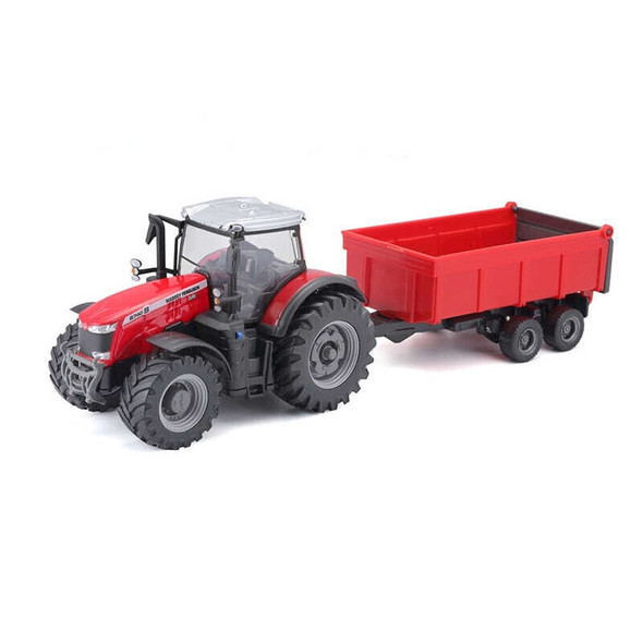 Bburago 10Cm Massey Fergusson 8740S Tractor With Tipping Trailer