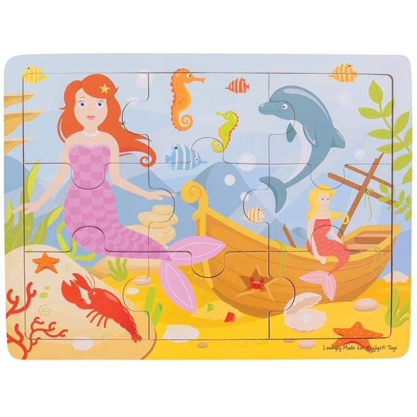 Bigjigs Wooden Tray Puzzle - Mermaid
