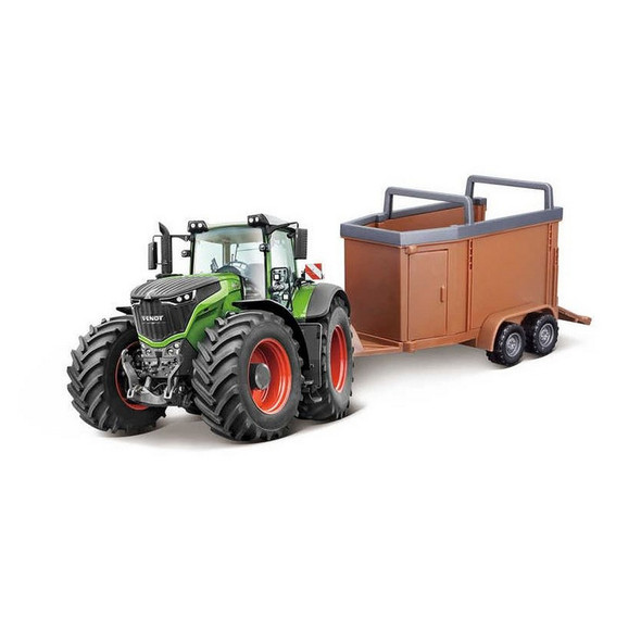 Bburago 10Cm Fendt 1050 Vario Tractor With Livestock Trailer