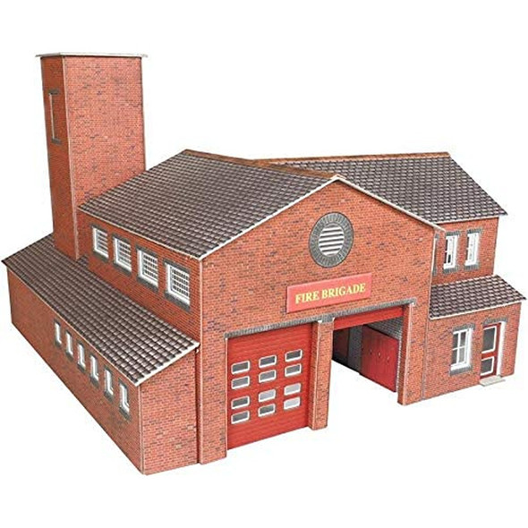 Metcalfe PO289 00/HO Fire Station Card Model Kit