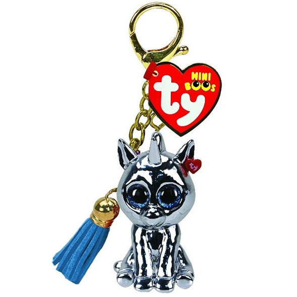 TY Silver Unicorn Mini Boo Key Clip
