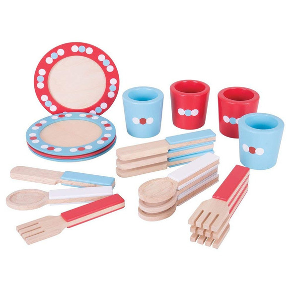 Bigjigs Toys Wooden Dinner Service Set