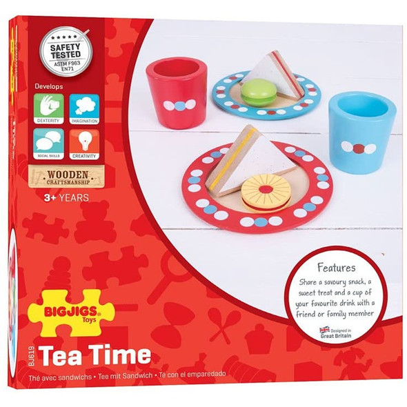 Bigjigs Toys BJ619 Wooden Tea Time Play Set