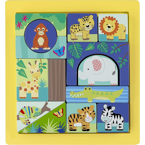 Orange Tree Toys Jungle Animal Block Puzzle