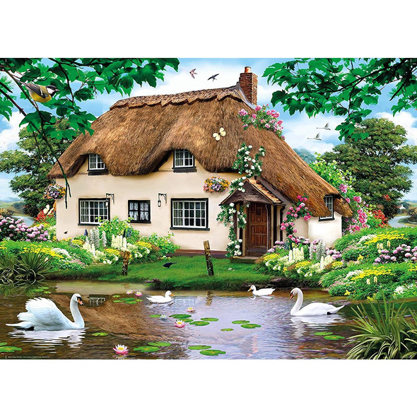 KING 55861 Swan Cottage Jigsaw Puzzle 1000 Piece
