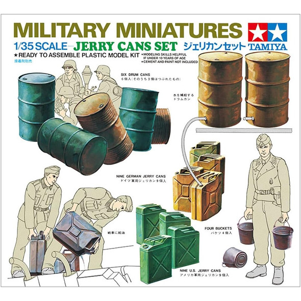 Tamiya 35026 Military Miniatures Jerry Cans Set 1:35 Model Kit