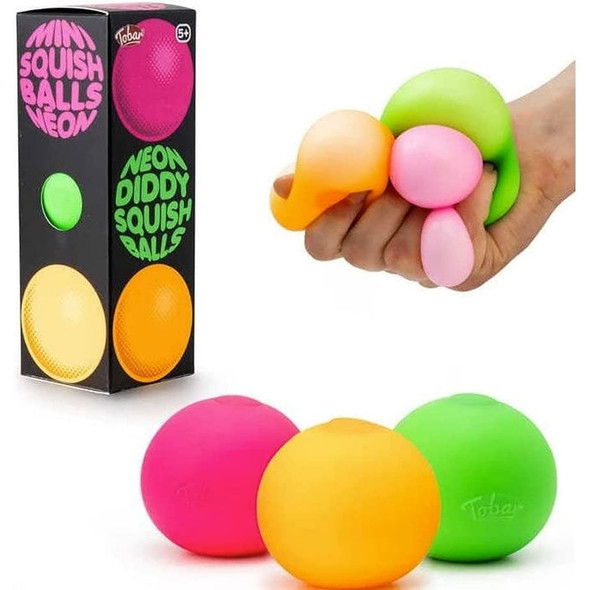 Scrunchems Neon Diddy Squish Balls - 3-Pack