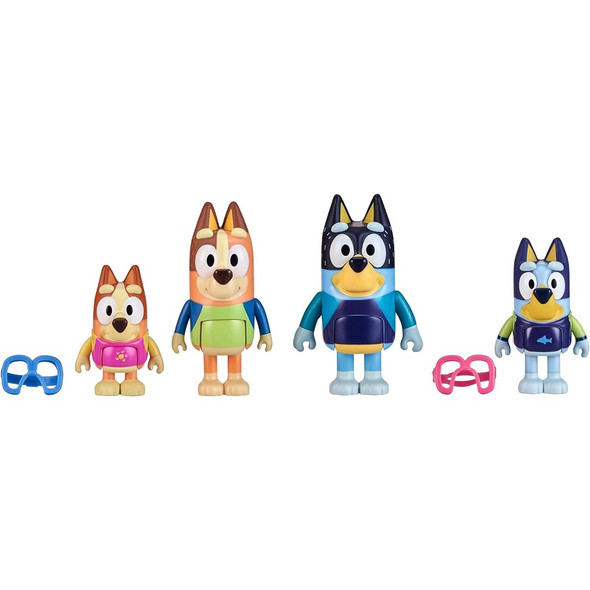 Bluey Figure 4-Pack Family Beach Day