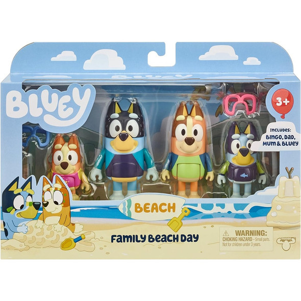 Bluey Figure 4-Pack Family Beach Day