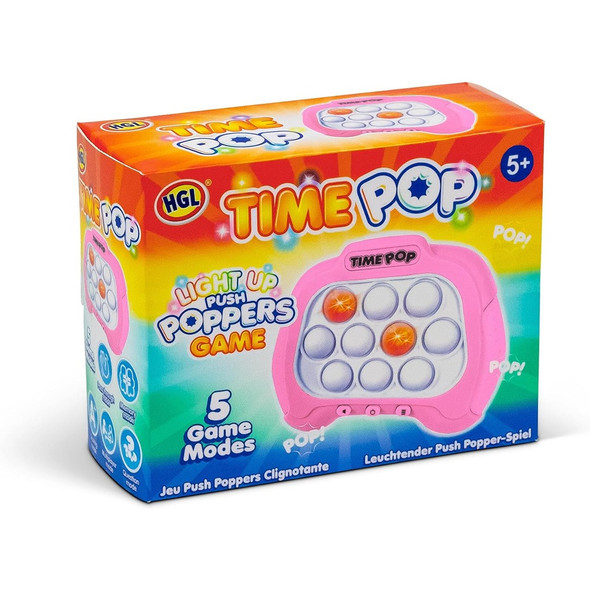 Time Pop Light Up Push Poppers Game - Pink
