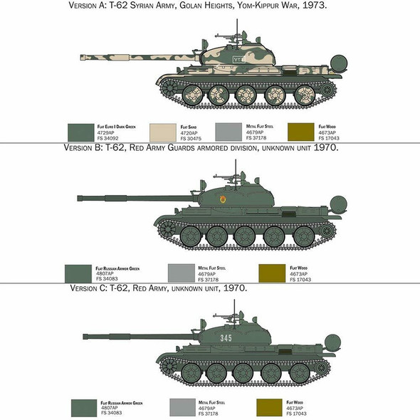 Italeri 7006 Russian T-62 Tank 1:72 Plastic Model Kit