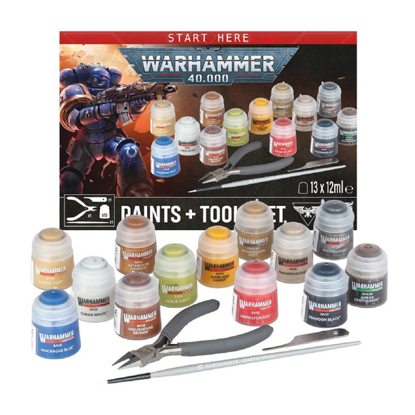 Warhammer 40,000 Paints & Tools Set - Citadel Paints, Clippers & Moldline Remover