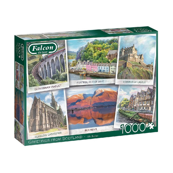 Falcon De Luxe Greetings From Scotland 1000 Piece Jigsaw Puzzle
