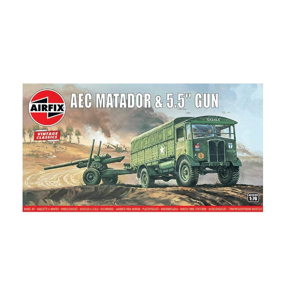 Airfix Vintage Classics AEC Matador & 5.5 Inch Gun Model Kit