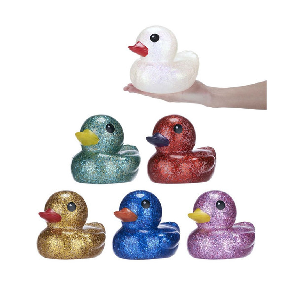 Large Collectable Glitter Duck With Assorted Colour Designs