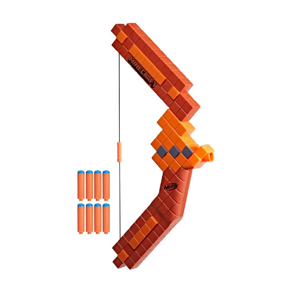 Nerf Minecraft Entry Bow With 8 Foam Bullets