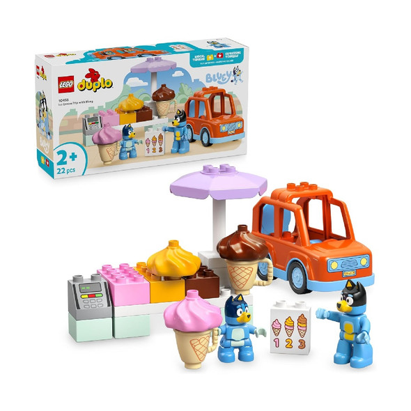 Lego Duplo 10458 Bandit And Bluey Ice Cream Trip With Bluey 22 Piece Set Lego Duplo 10458 Bandit And Bluey Ice Cream Trip With Bluey 22 Piece Set