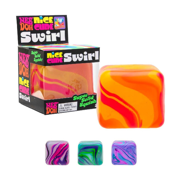 Needoh Nice Cube Swirl Super Solid Squishy Toy