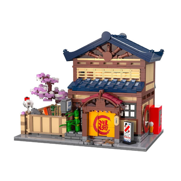 CaDa Japanese Cento Bathhouse 1249 Piece Construction Set