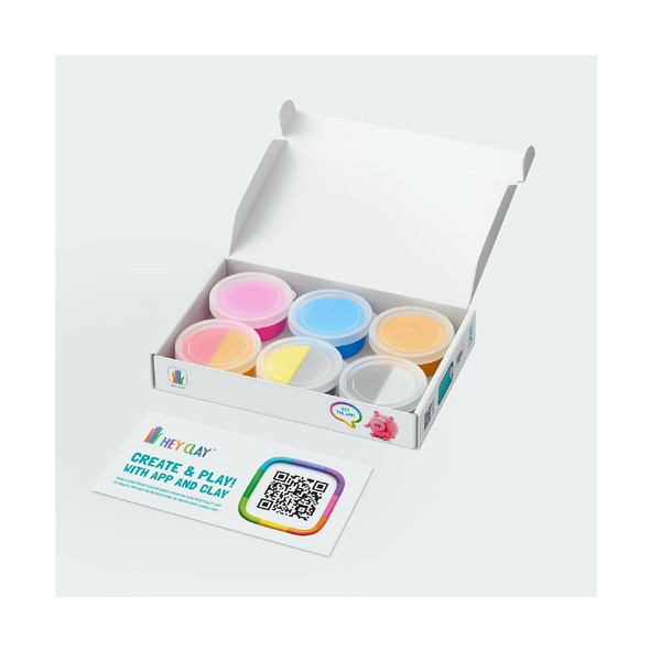 Hey Clay Animals Piggy, Horse And Rabbit 6 Can Dough Set