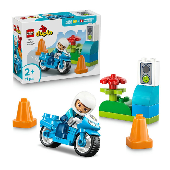 Lego Duplo Town Blue Police Motorcycle